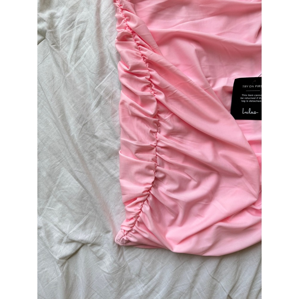 Lulus Pink Ruched Bodycon Mini Dress Women's Size XS Sleveless Tank - Picture 2 of 6